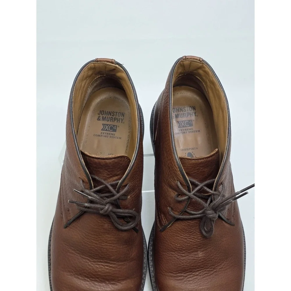 Johnston & Murphy XC4 Boots Mens Size 10M Brown Leather Chukka Waterproof Casual